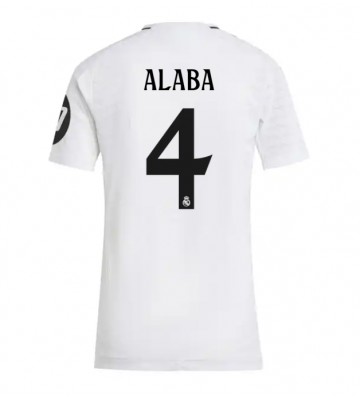 Real Madrid David Alaba #4 Primera Equipación Mujer 2024-25 Manga Corta